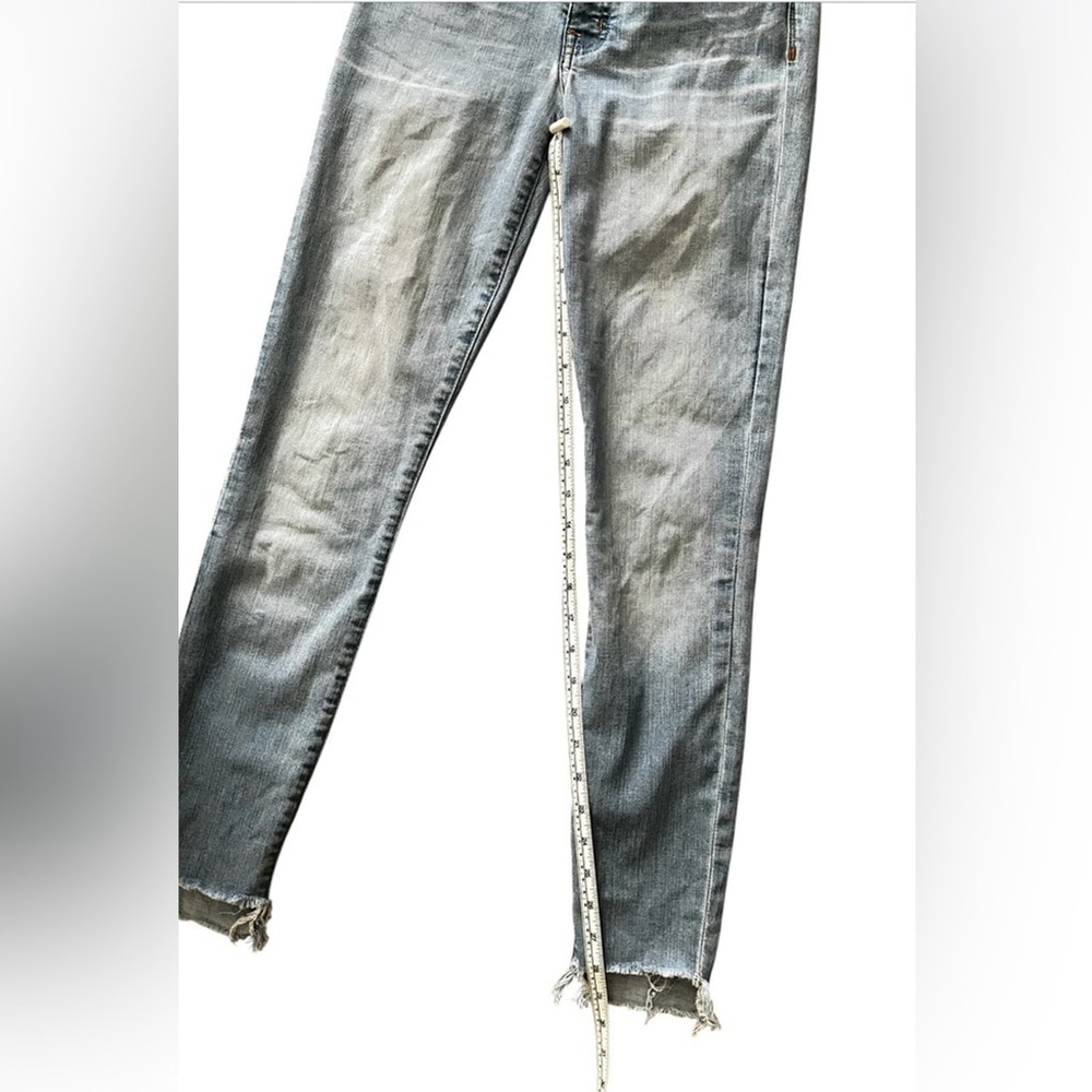 Madewell 9” High Rise Skinny Jeans, Light Wash, Frayed Bottoms, SZ: 25 - Picture 8 of 12